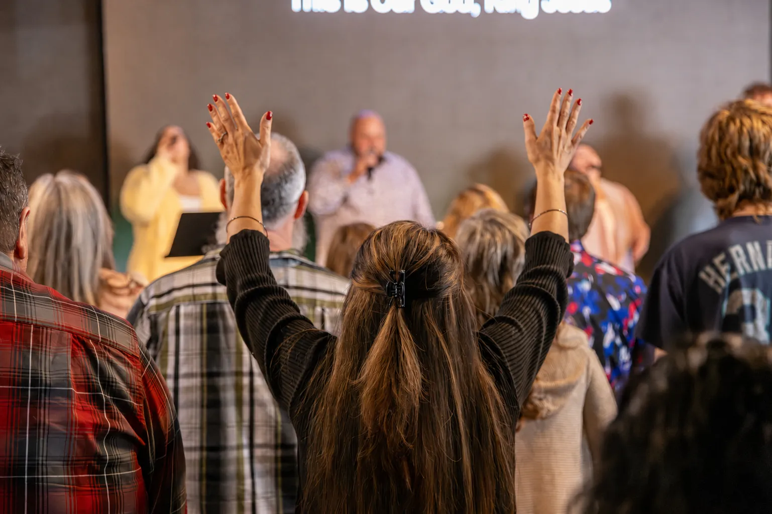 The River Northwest church family worshiping together