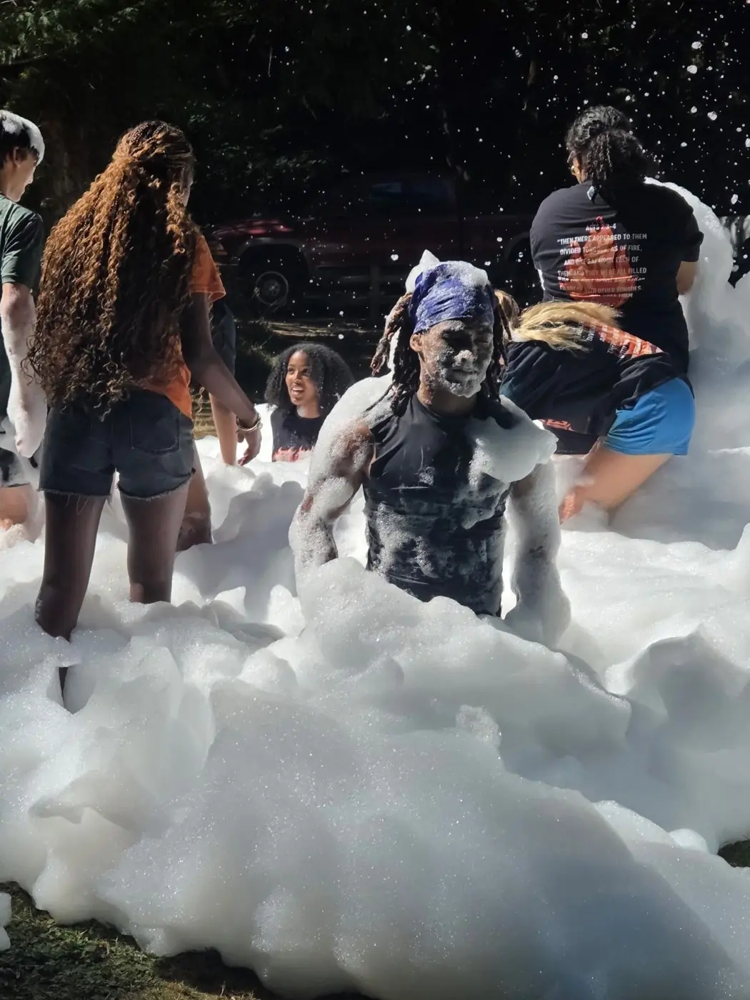 River Northwest youth enjoying a bubble and foam party