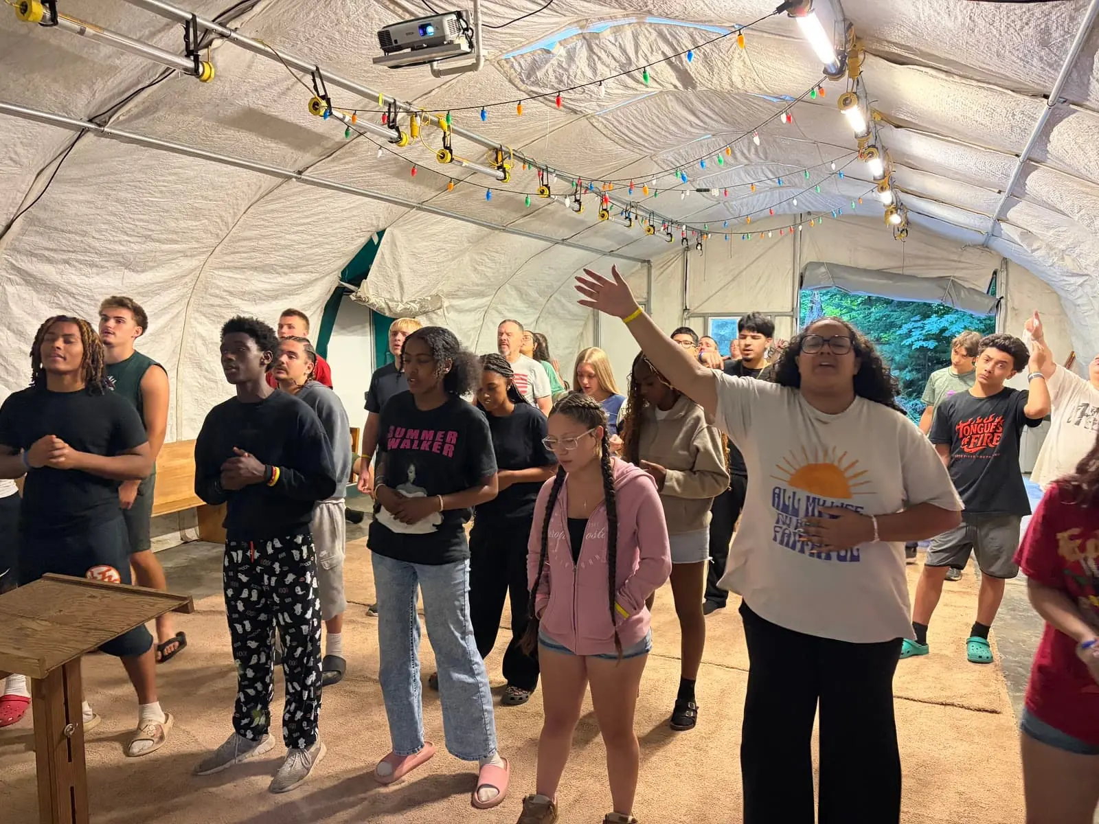 River Northwest youth worshiping together